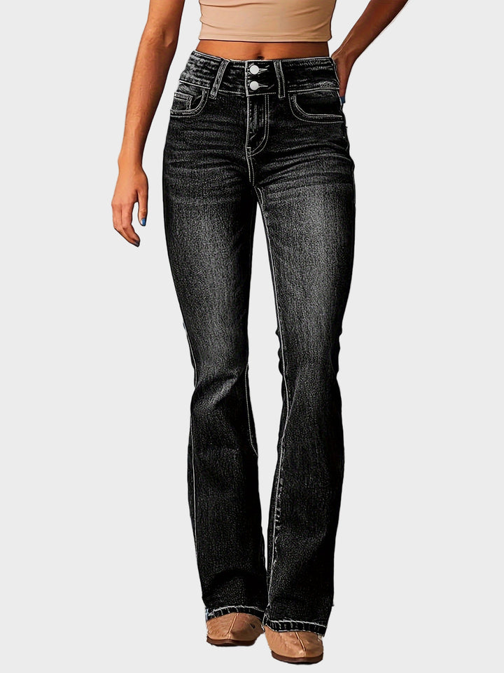 Andiara - Blugi Evazați Cu Talie Inaltă