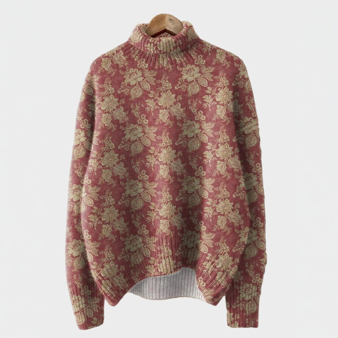 Ana | Pulover cu guler înalt și imprimeu de trandafiri