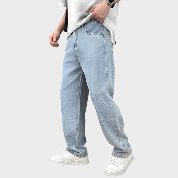 Wendell - Pantaloni de tip jeans cu cracii largi
