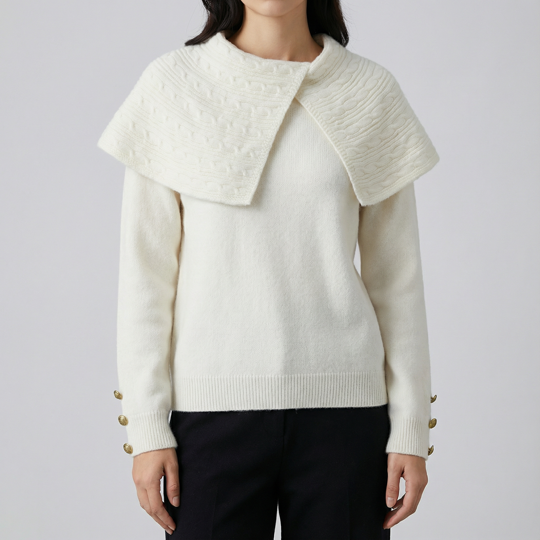 Pulover Spectaculos cu Guler Șal Maxi