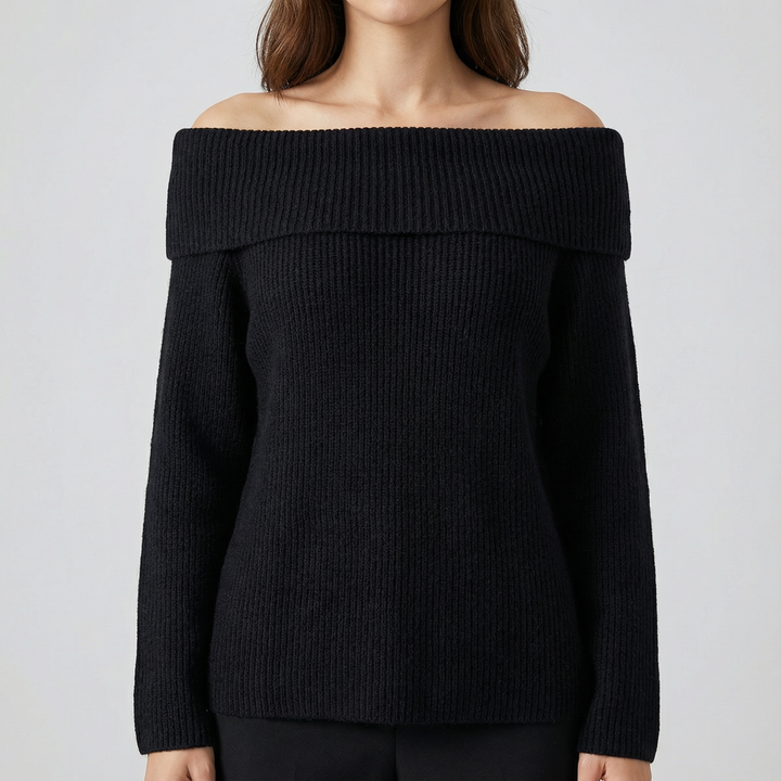 Pulover elegant cu guler căzut