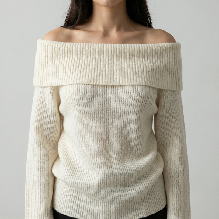 Pulover elegant cu guler căzut