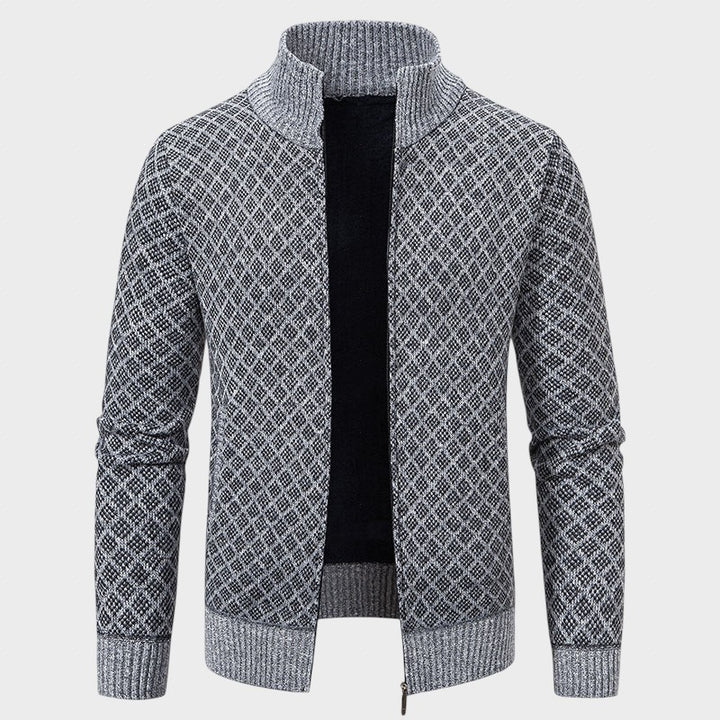 Gerald - Geacă modernă cu carouri și fermoar