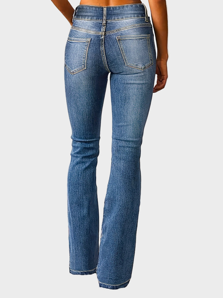 Andiara - Blugi Evazați Cu Talie Inaltă