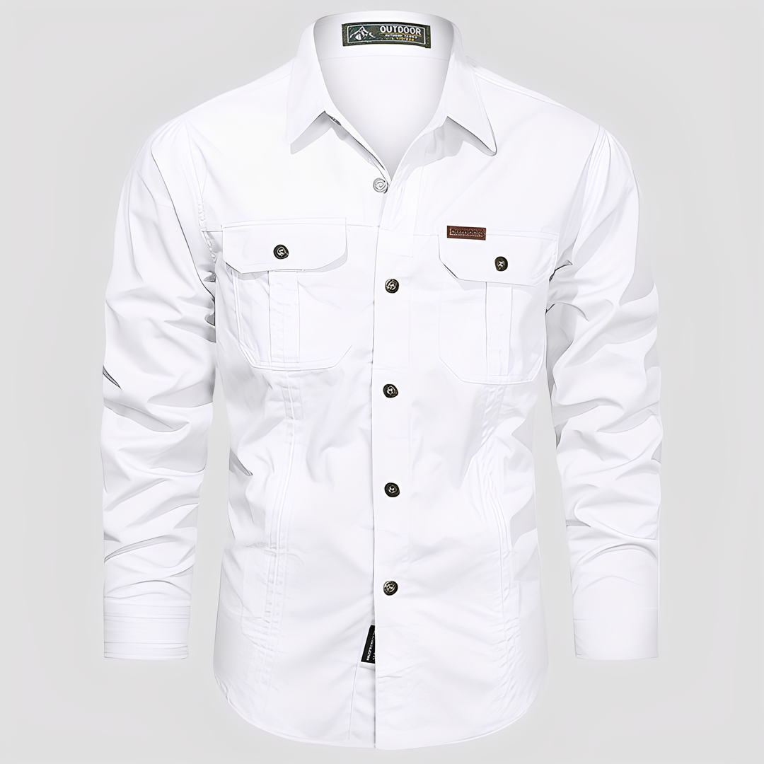 Ranulph - Cămașă bărbătească cu buzunare și mâneci lungi