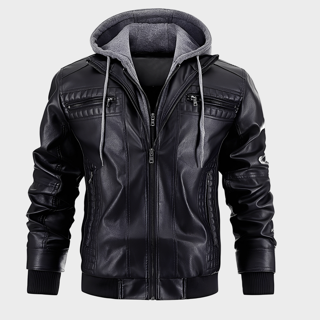 Morley - Geacă tradițională din piele cu glugă