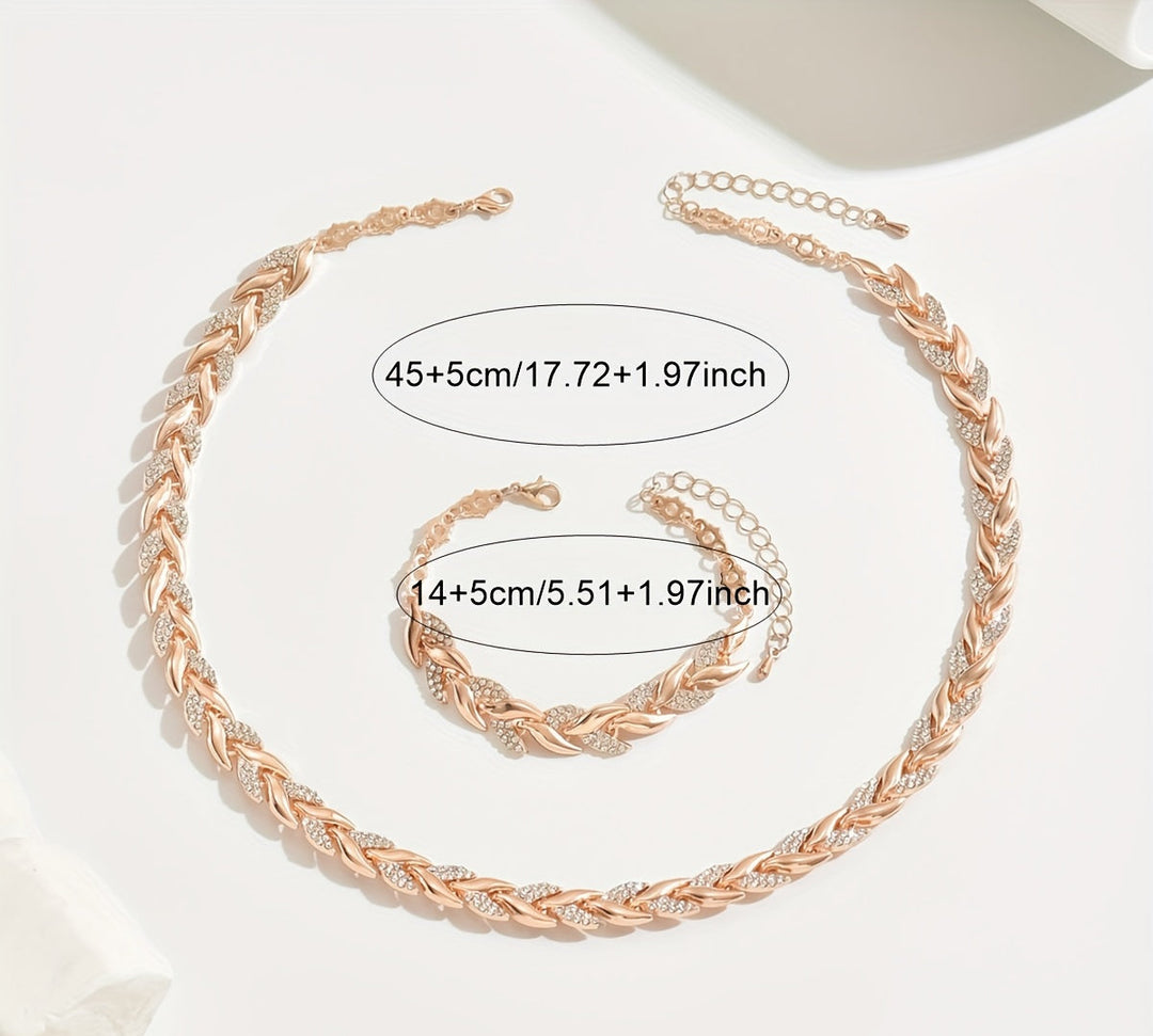 Set elegant de coadă de pește cu stras din sticlă