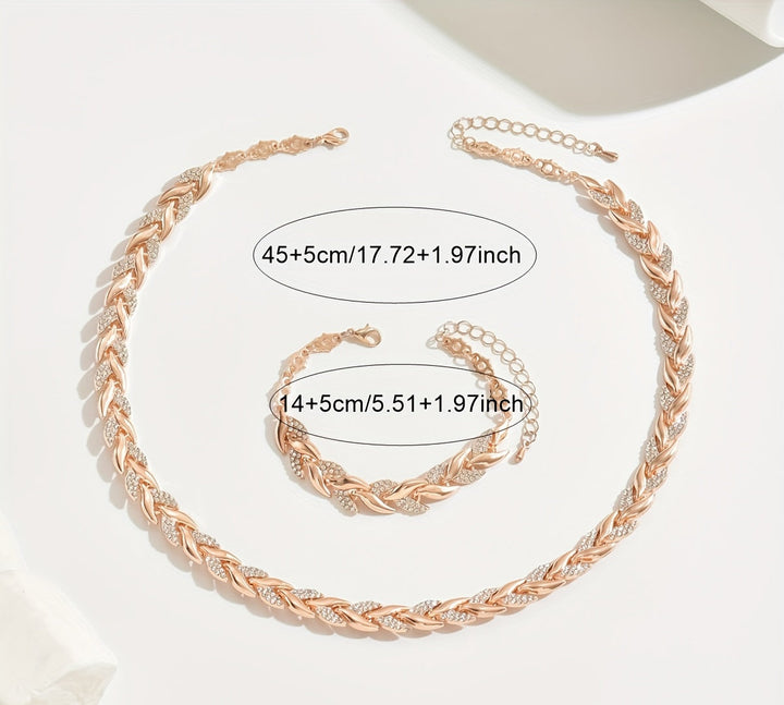 Set elegant de coadă de pește cu stras din sticlă