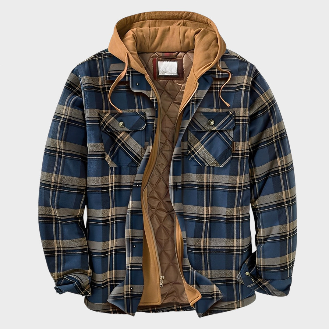 Flynn - Jachetă tradițională în carouri cu glugă