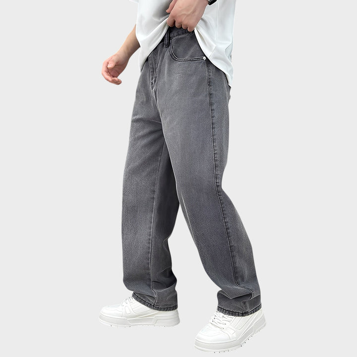 Wendell - Pantaloni de tip jeans cu cracii largi