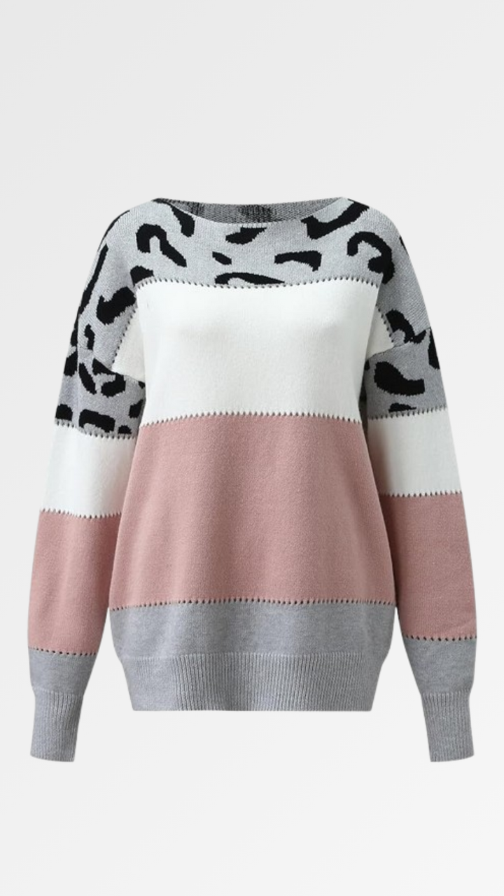 Camelia - Pulover elegant cu imprimeu leopard