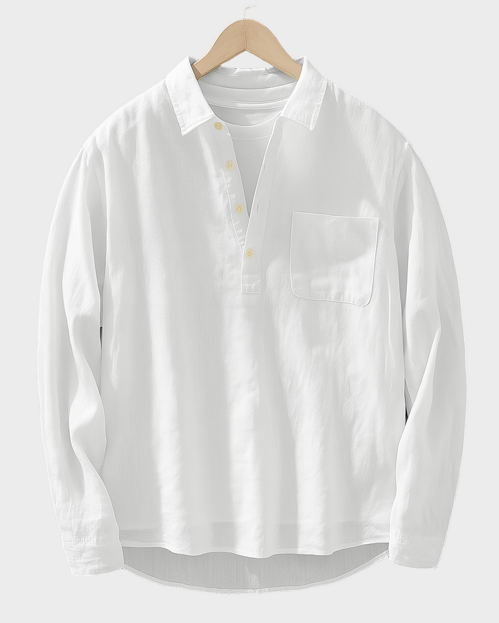 Antuan - Cămaşă Confortabilă cu Buzunar Frontal