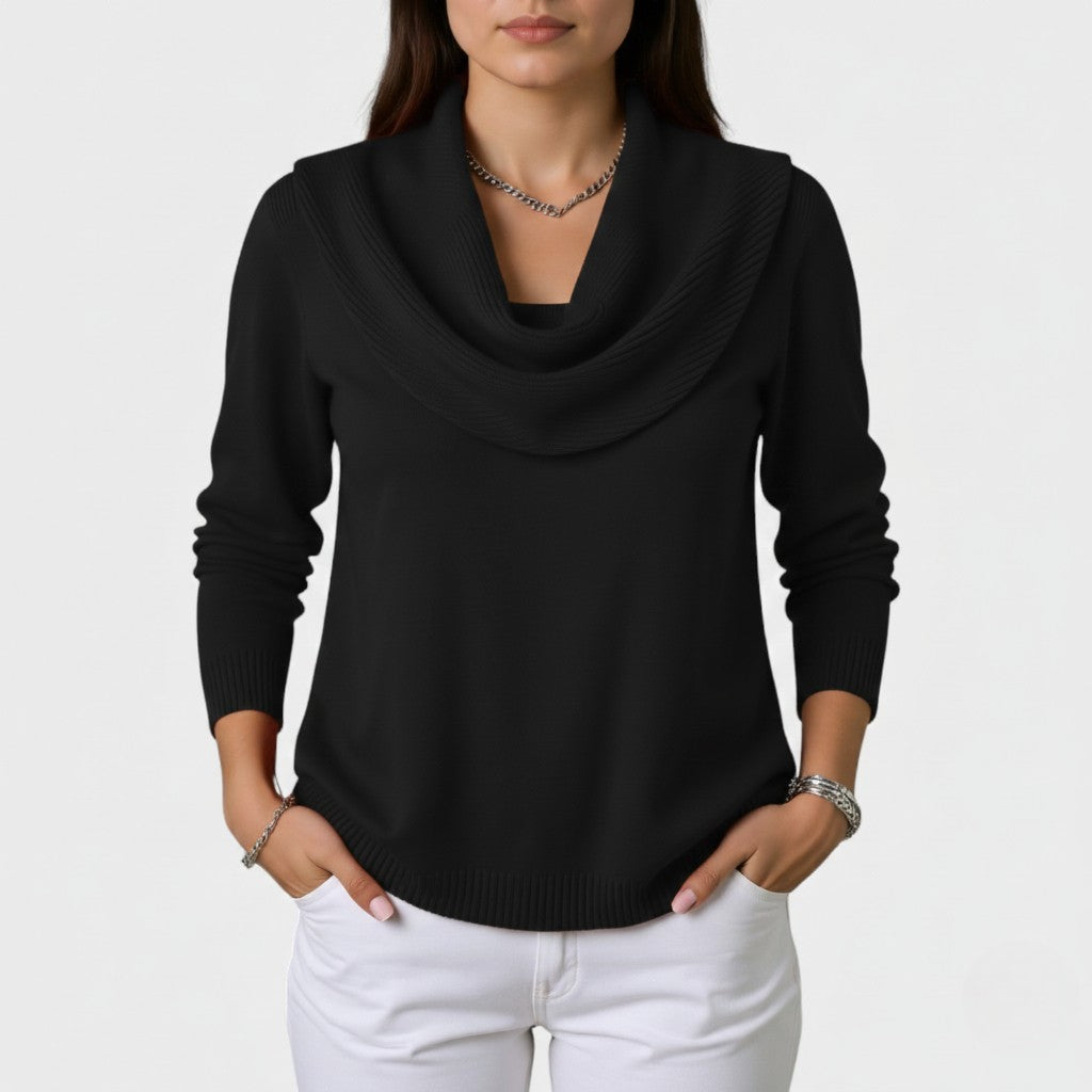 Pulover cu guler drapat