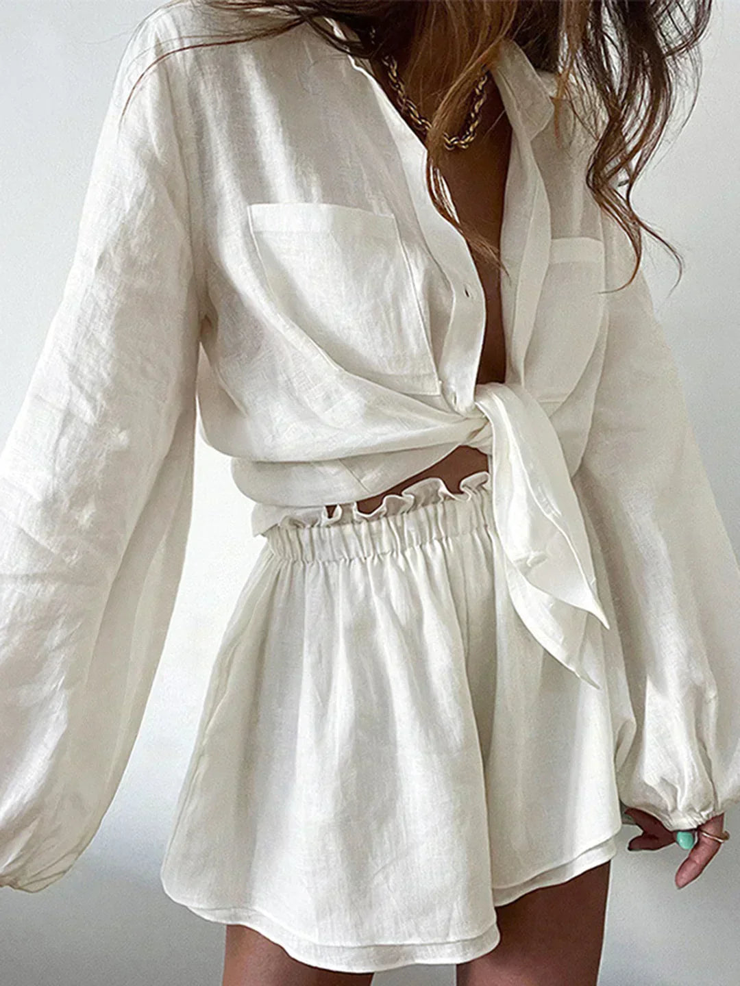 Set de pantaloni scurți din două piese, căptușit dublu, Egean