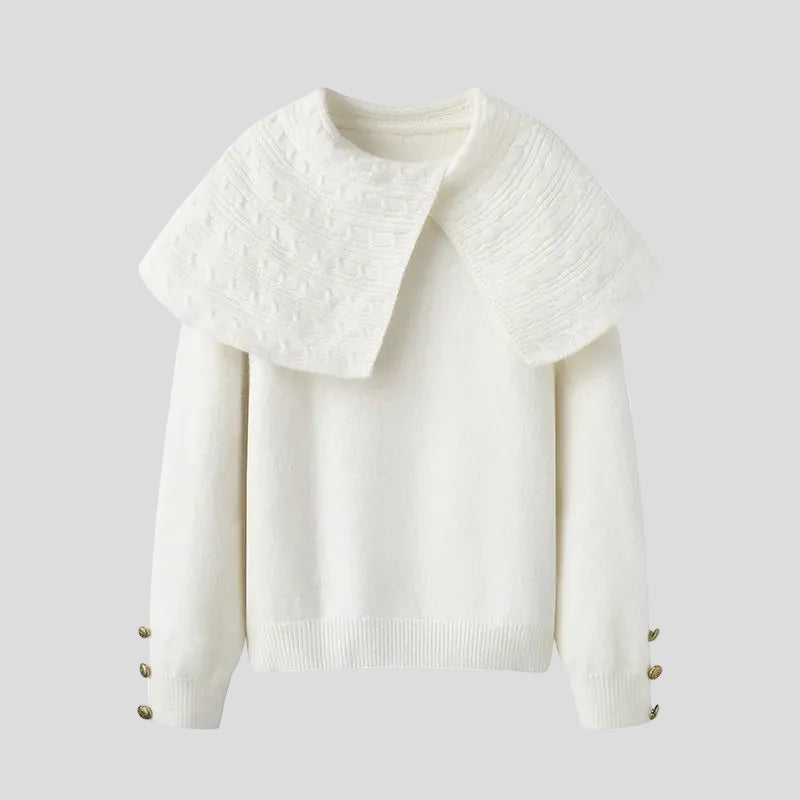 Pulover Spectaculos cu Guler Șal Maxi