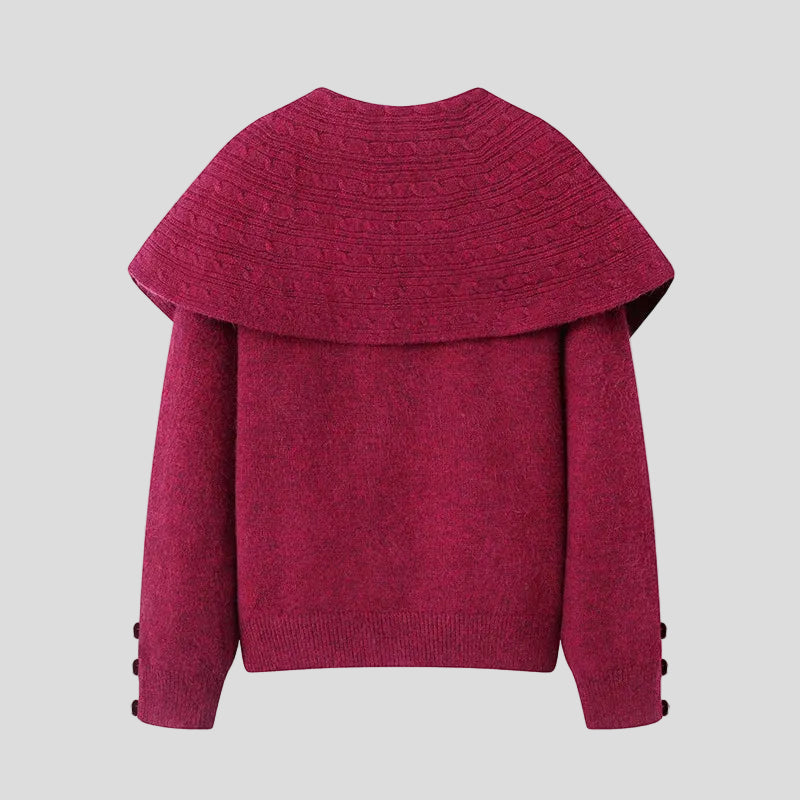 Pulover Spectaculos cu Guler Șal Maxi