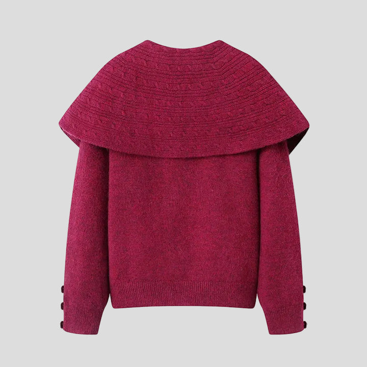 Pulover Spectaculos cu Guler Șal Maxi