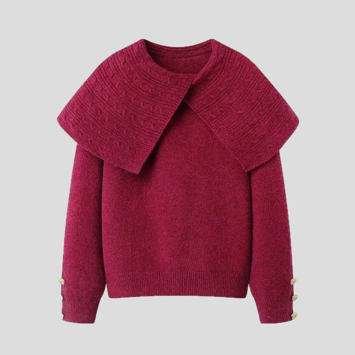 Pulover Spectaculos cu Guler Șal Maxi