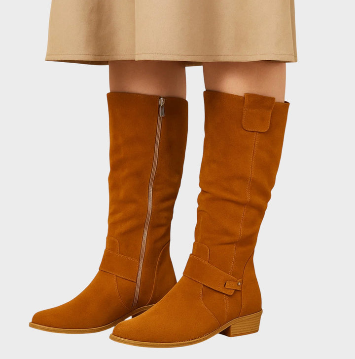 Doina - Cizme elegante din piele întoarsă