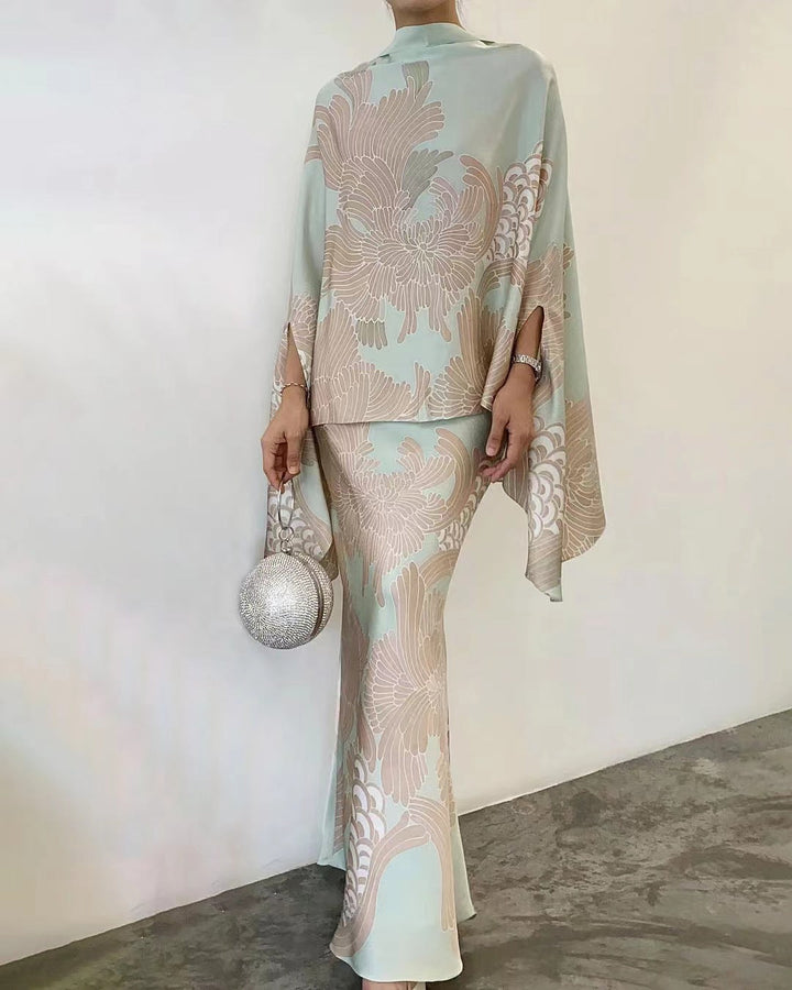 ALTHEA – COSTUM LARG IMPRIMAT ȘI STILAT