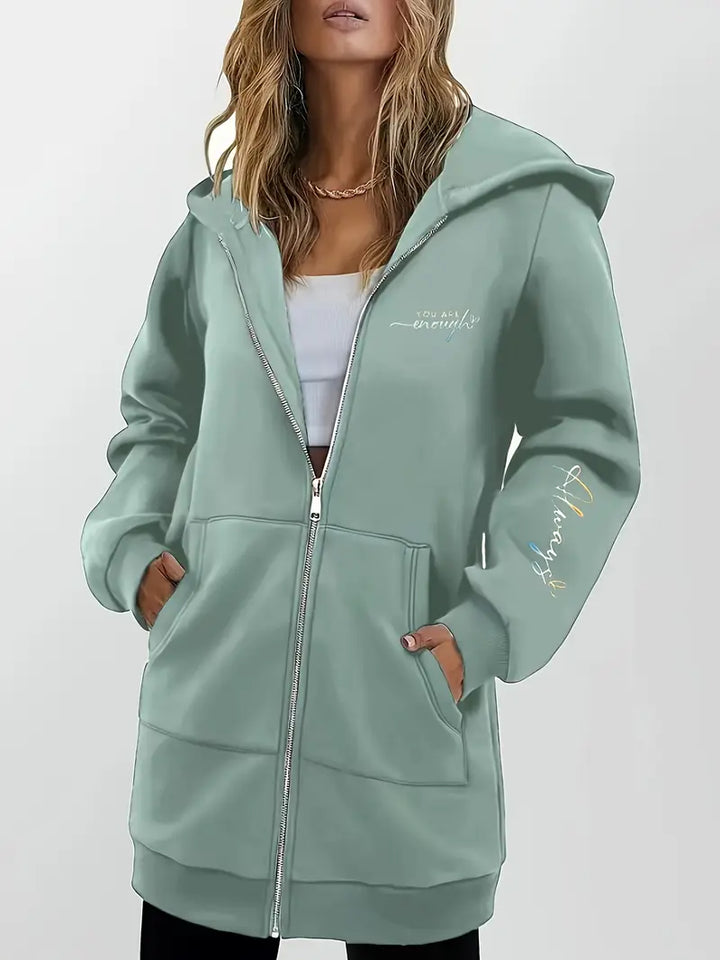 Angeleen - Jachetă Cu Glugă Si Fermoar