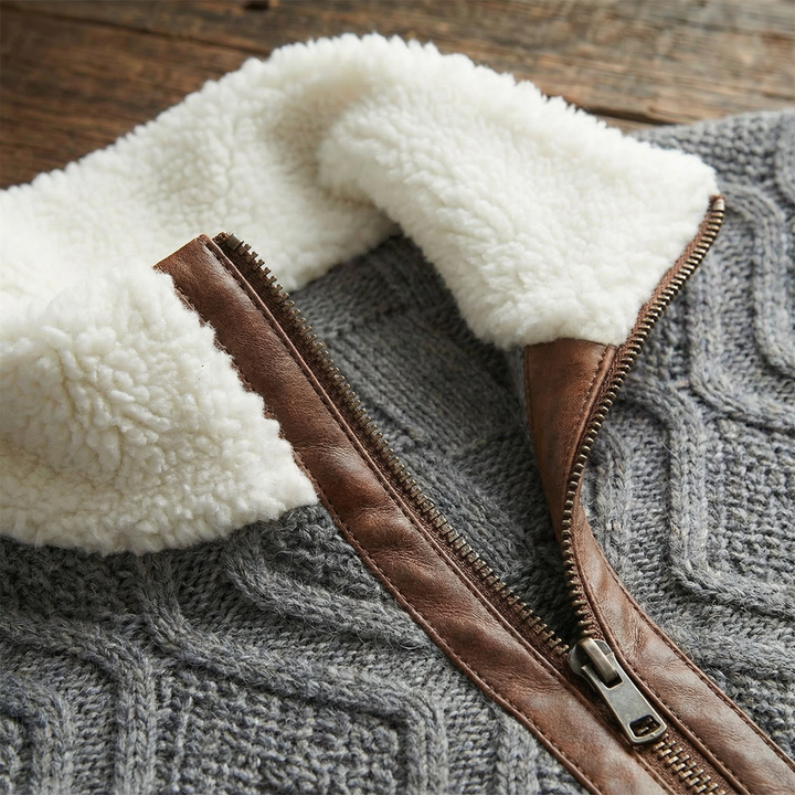 Adam - Pulover cu fermoar și guler înalt