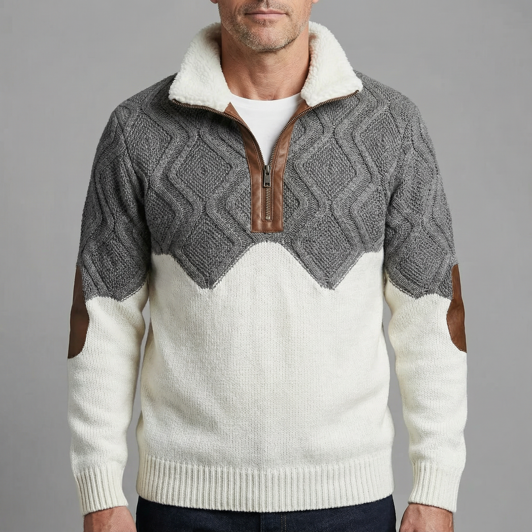 Adam - Pulover cu fermoar și guler înalt