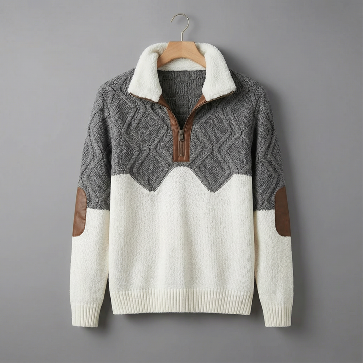 Adam - Pulover cu fermoar și guler înalt