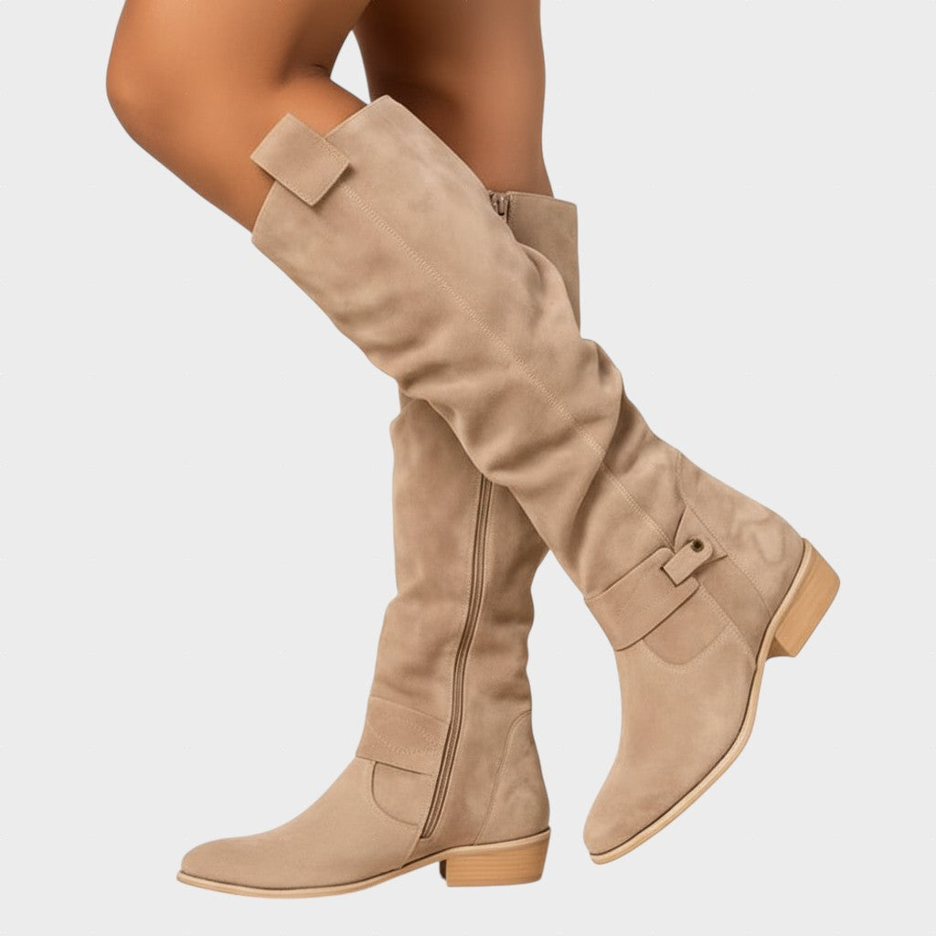 Doina - Cizme elegante din piele întoarsă