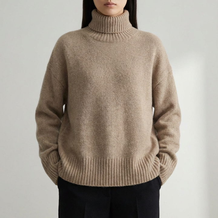 Doina - Pulover din cașmir cu guler înalt