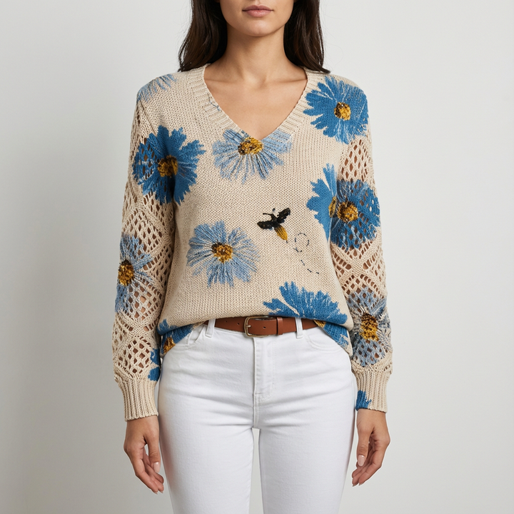 Nia - Pulover Floral Elegant