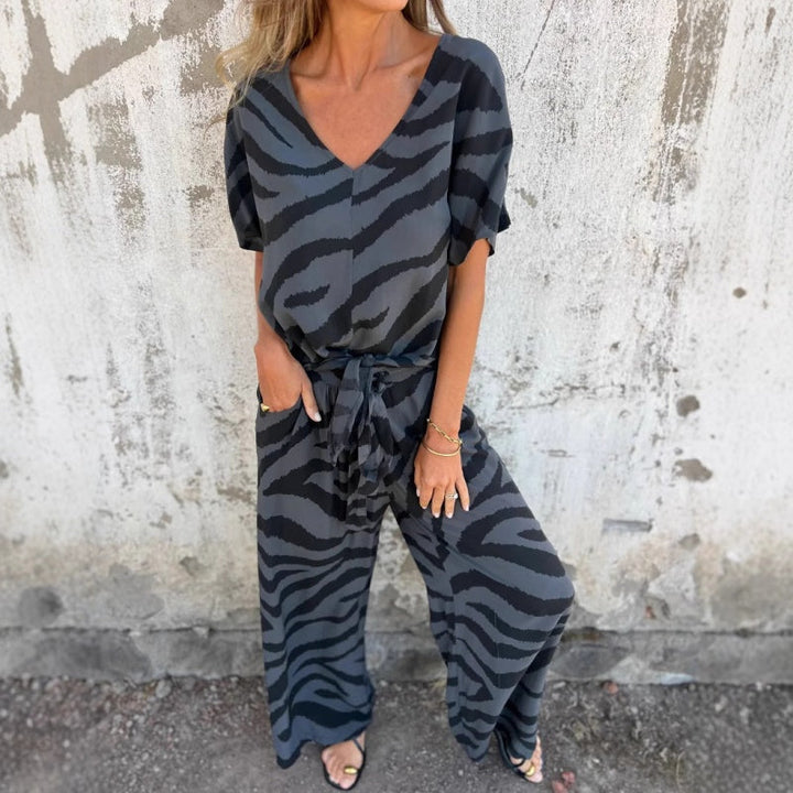 Evelina | Top și Pantaloni cu Print Zebra