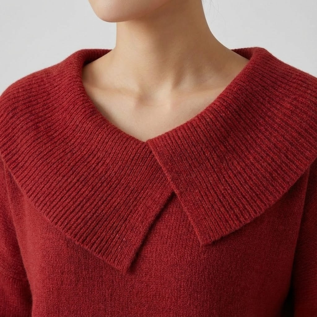 Lucia – Pulover Călduros cu Guler Amplu